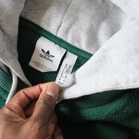 Adidas Originals Collegiate Crest Hoodie in Collegiate Green Fleece Mens M Sport - Picture 3 of 8